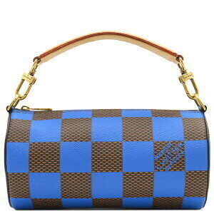 Louis Vuitton Polochon Bag Damier Pop Canvas Blue Brown Shoulder Handbag